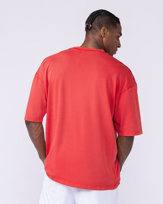 Worldwide Oversized Vintage Tee - Washed Red-T-Shirts-XS-1125186WSHRED-XS-MNAPPRL47872-2-Muscle Nation