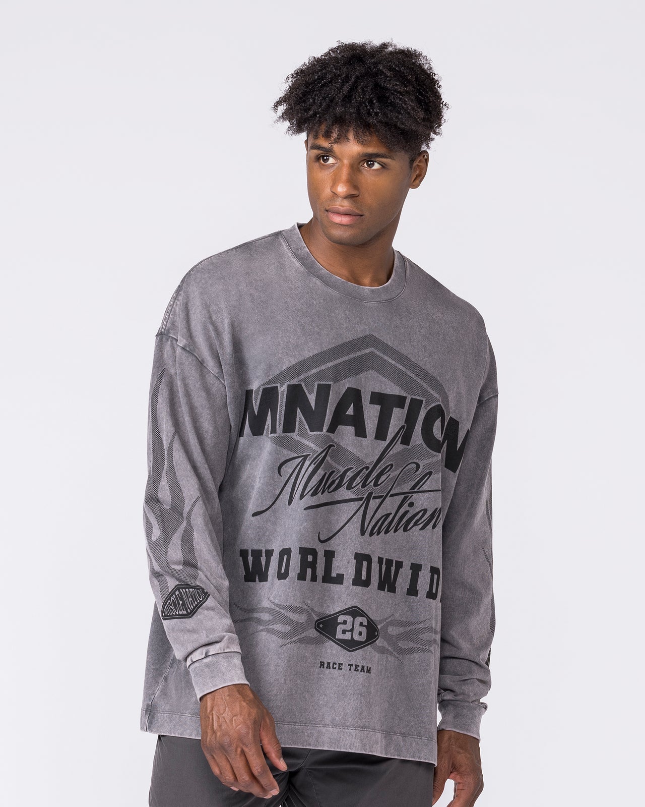 Worldwide Racing Long Sleeve Vintage Tee - Washed Tornado-Long Sleeve T-Shirts-XS-032643WSHTORN-XS-MNAPPRL49685-3-Muscle Nation