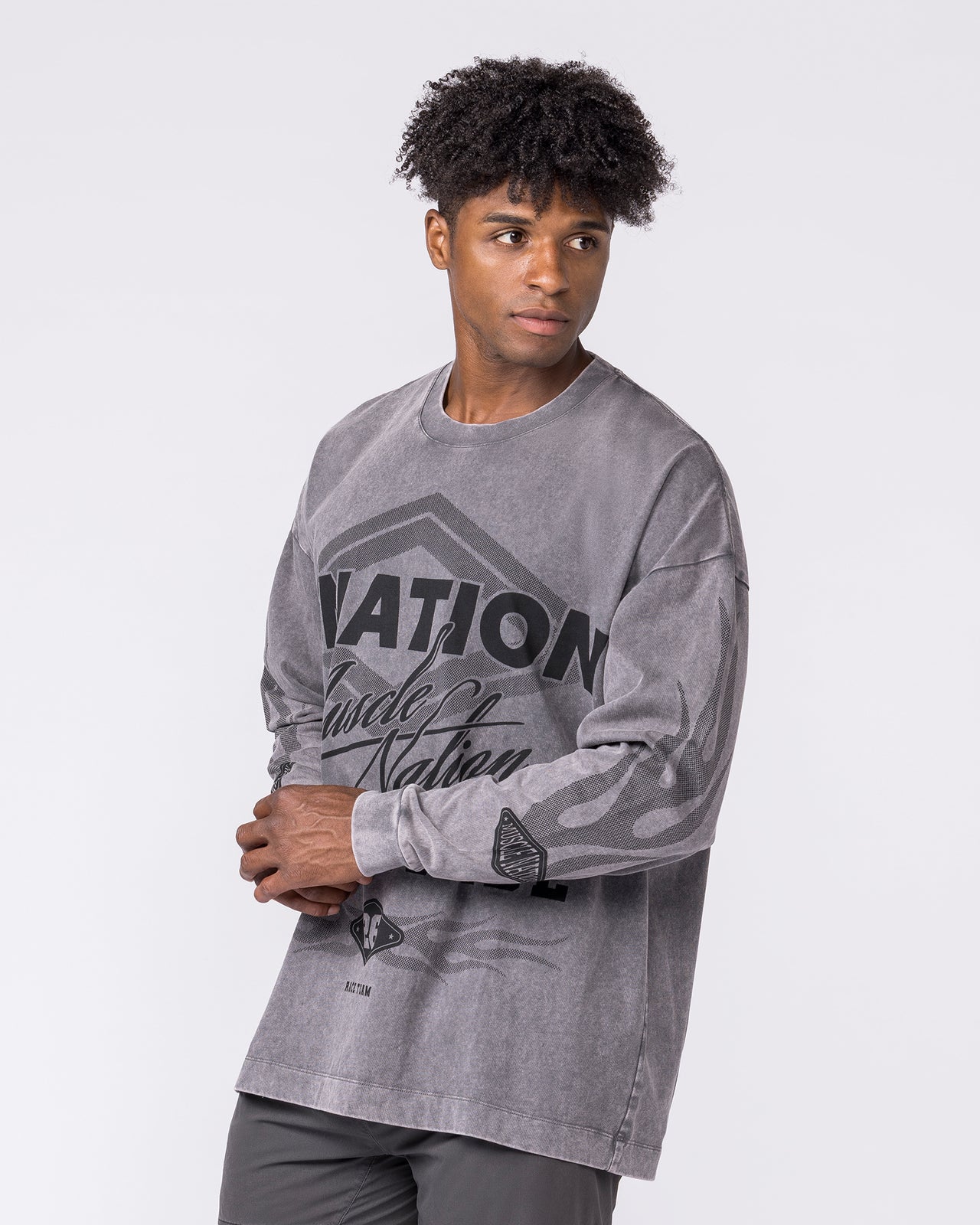 Worldwide Racing Long Sleeve Vintage Tee - Washed Tornado-Long Sleeve T-Shirts-XS-032643WSHTORN-XS-MNAPPRL49685-4-Muscle Nation