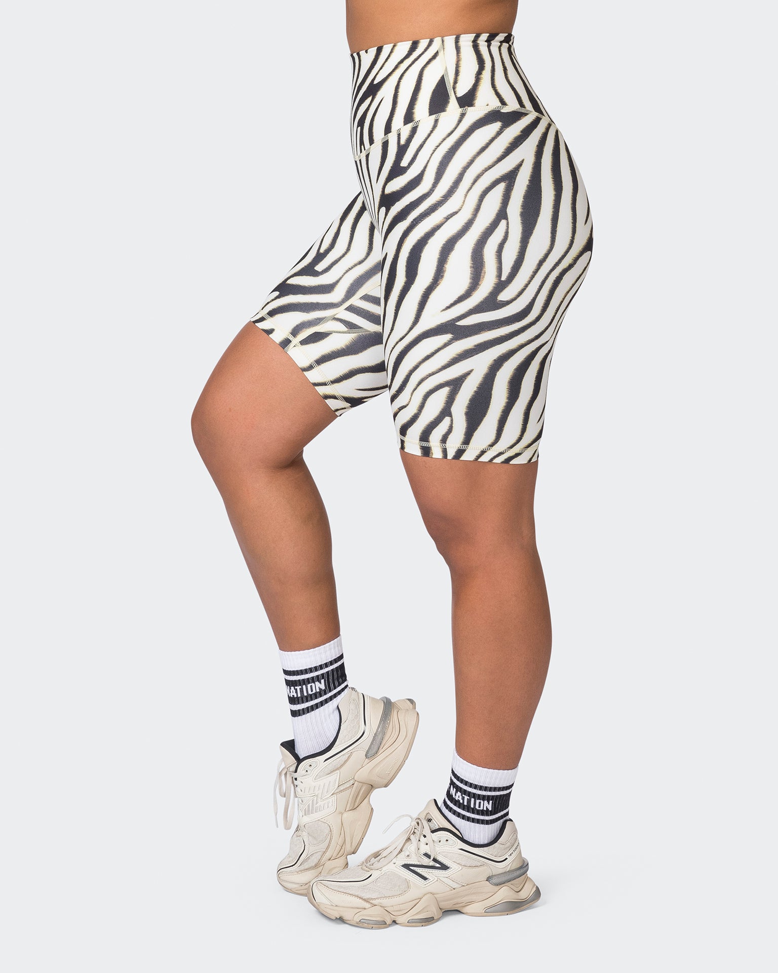 Ultra Everyday Referee Length Shorts - Zebra Print-Shorts-XXS-052312SPCZEBPR-XXS-MNAPPRL24754-4-Muscle Nation