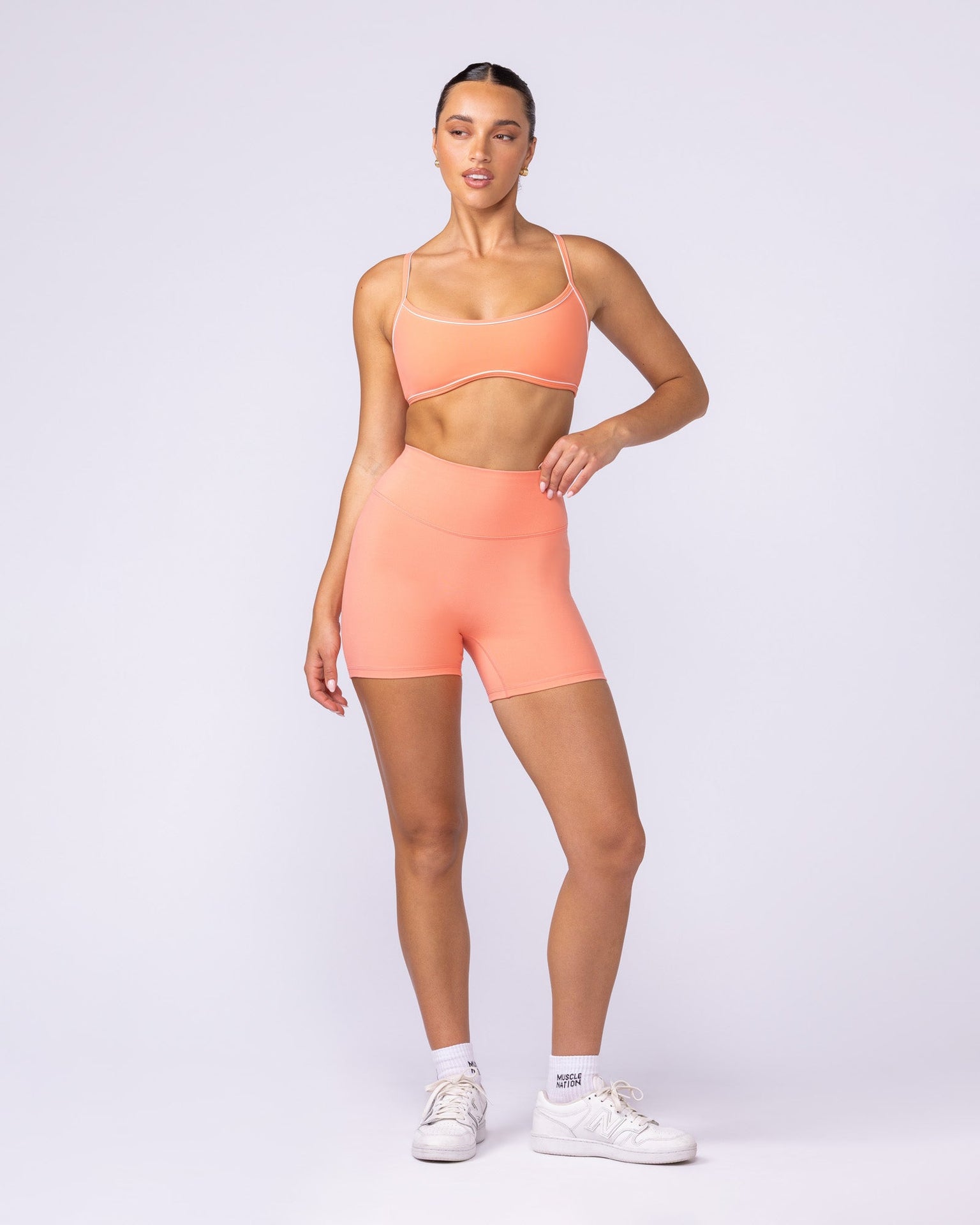 Zero Rise Everyday Midway Shorts - Peachy-Shorts-XXS-1125112PEACHY-XXS-MNAPPRL46849-5-Muscle Nation