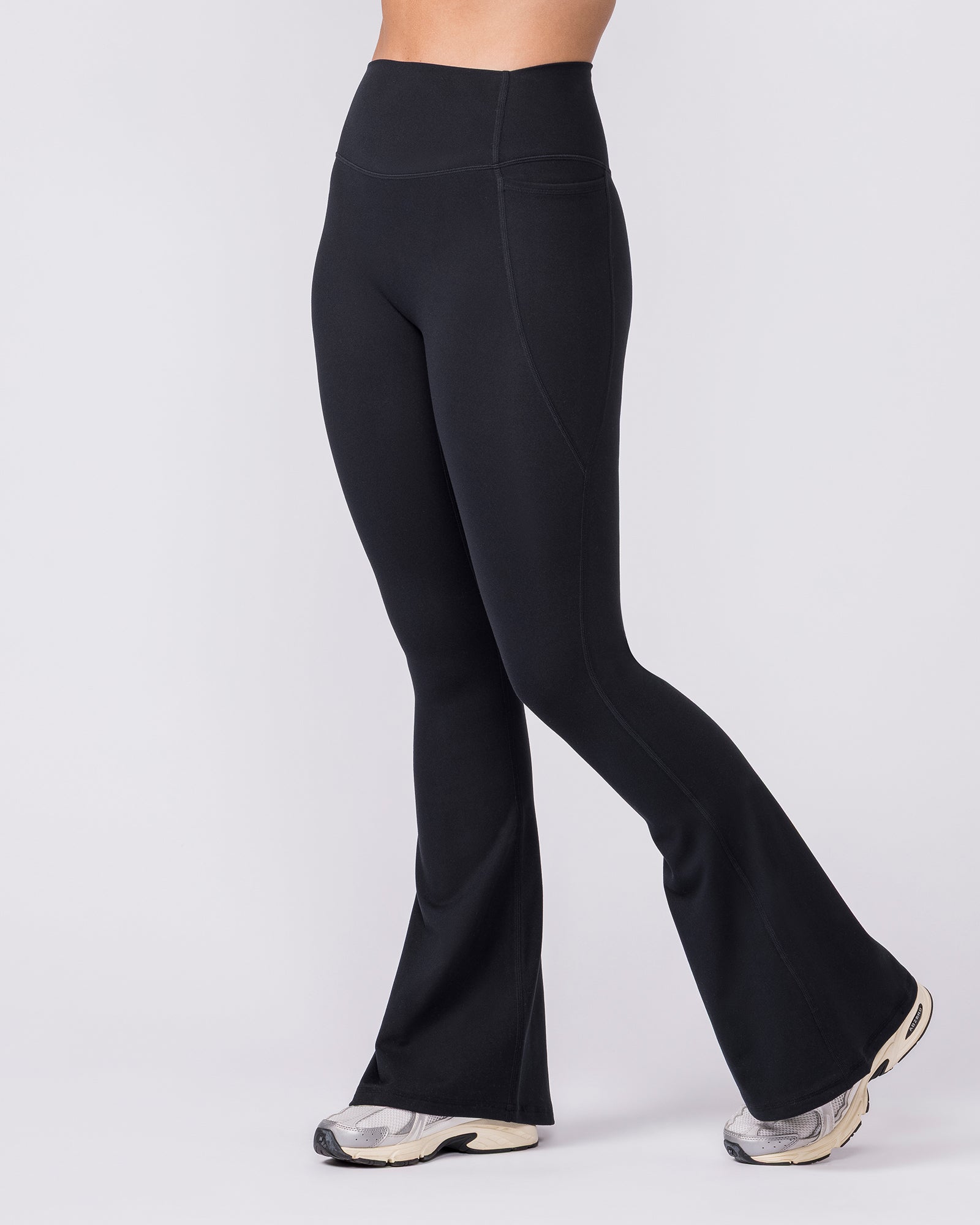 Zero Rise Everyday Pocket Flare Leggings - Black-Leggings-XXS-042610BLK-XXS-MNAPPRL50135-2-Muscle Nation