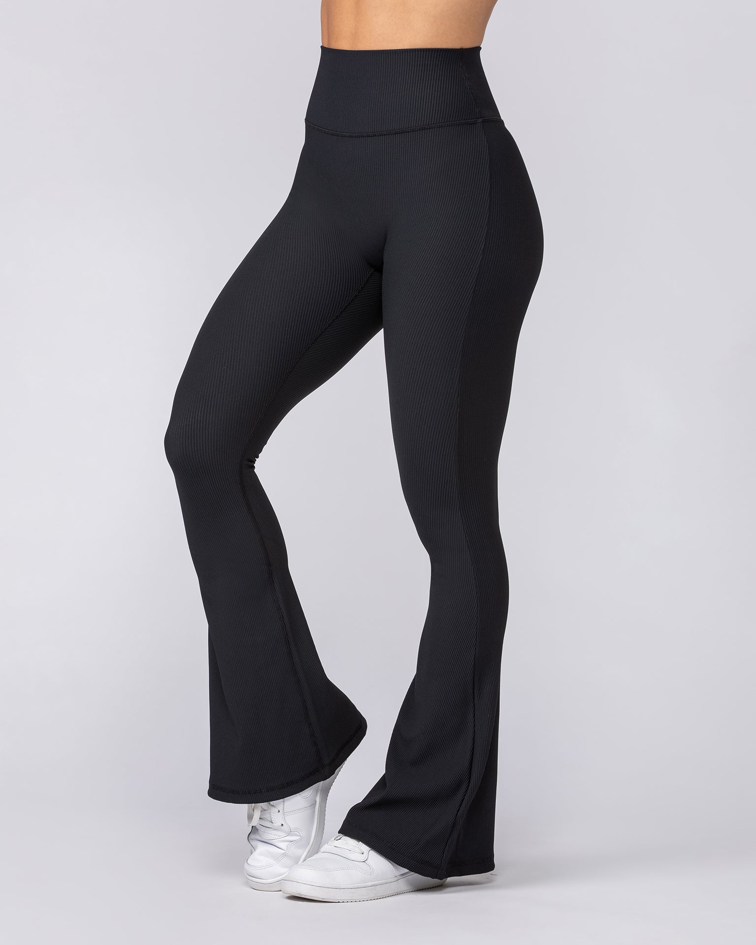 Zero Rise Rib Flare Leggings - Black-Leggings-XXS-042306BLK-XXS-MNAPPRL23429-3-Muscle Nation