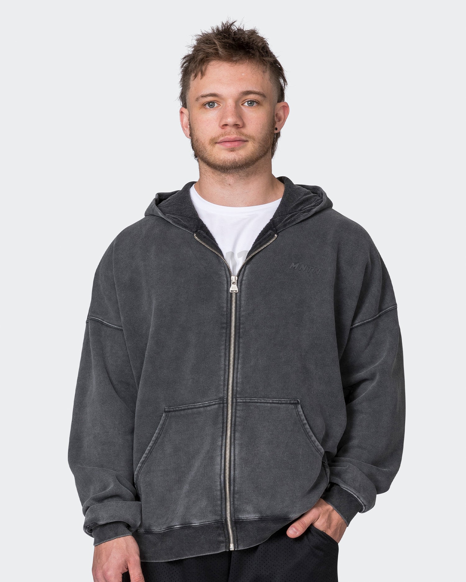 Washed zip up hoodie Clearance