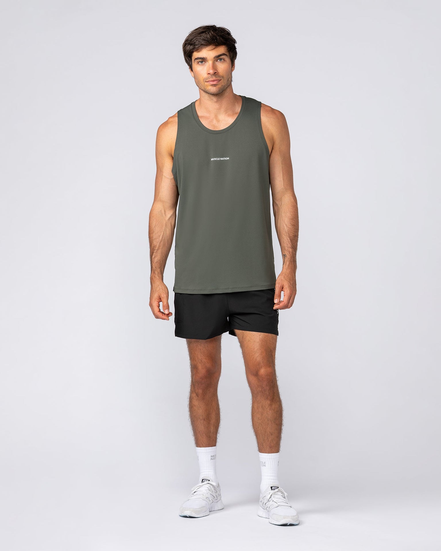 Active Training Tank - Dark Khaki-Singlets & Tanks-S-042508DKHAKI-S-MNAPPRL41873-5-Muscle Nation