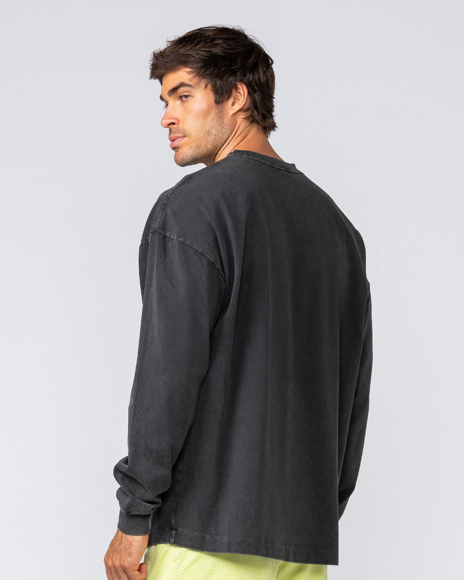 Alpha Oversized Mens Long Sleeve - Washed Black-Long Sleeve T-Shirts-S-042513WSHBLK-S-MNAPPRL41741-3-Muscle Nation