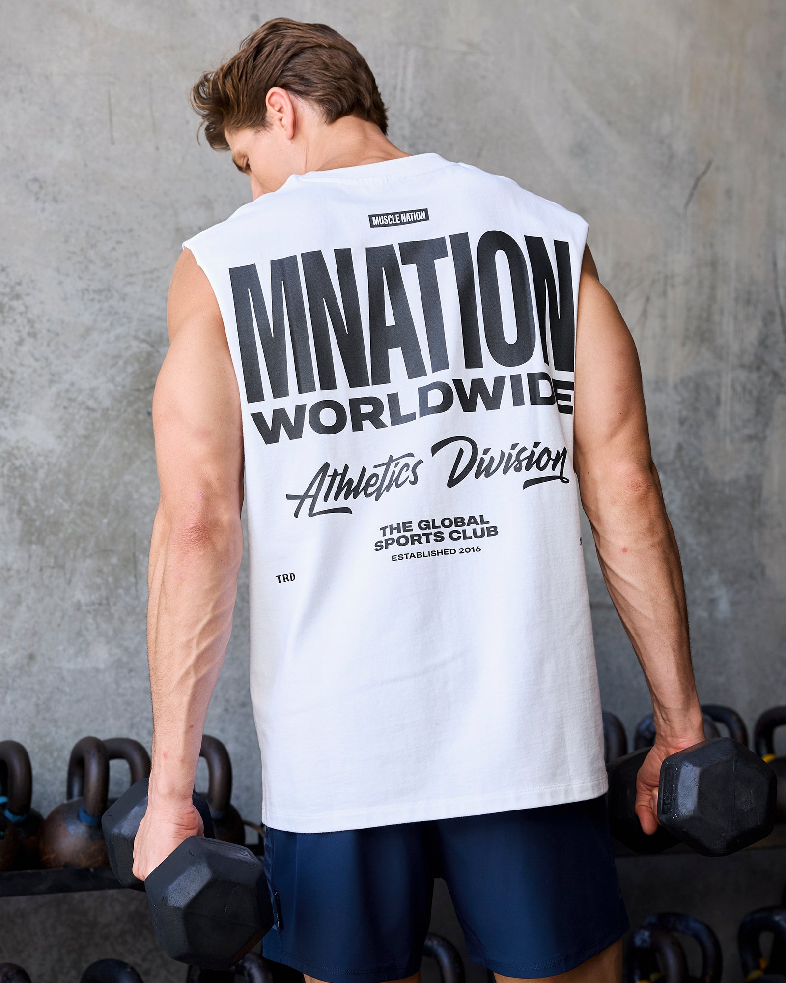 Athletic Division Muscle Tank - White-Singlets & Tanks-S-1125221WHT-S-MNAPPRL47287-1-Muscle Nation