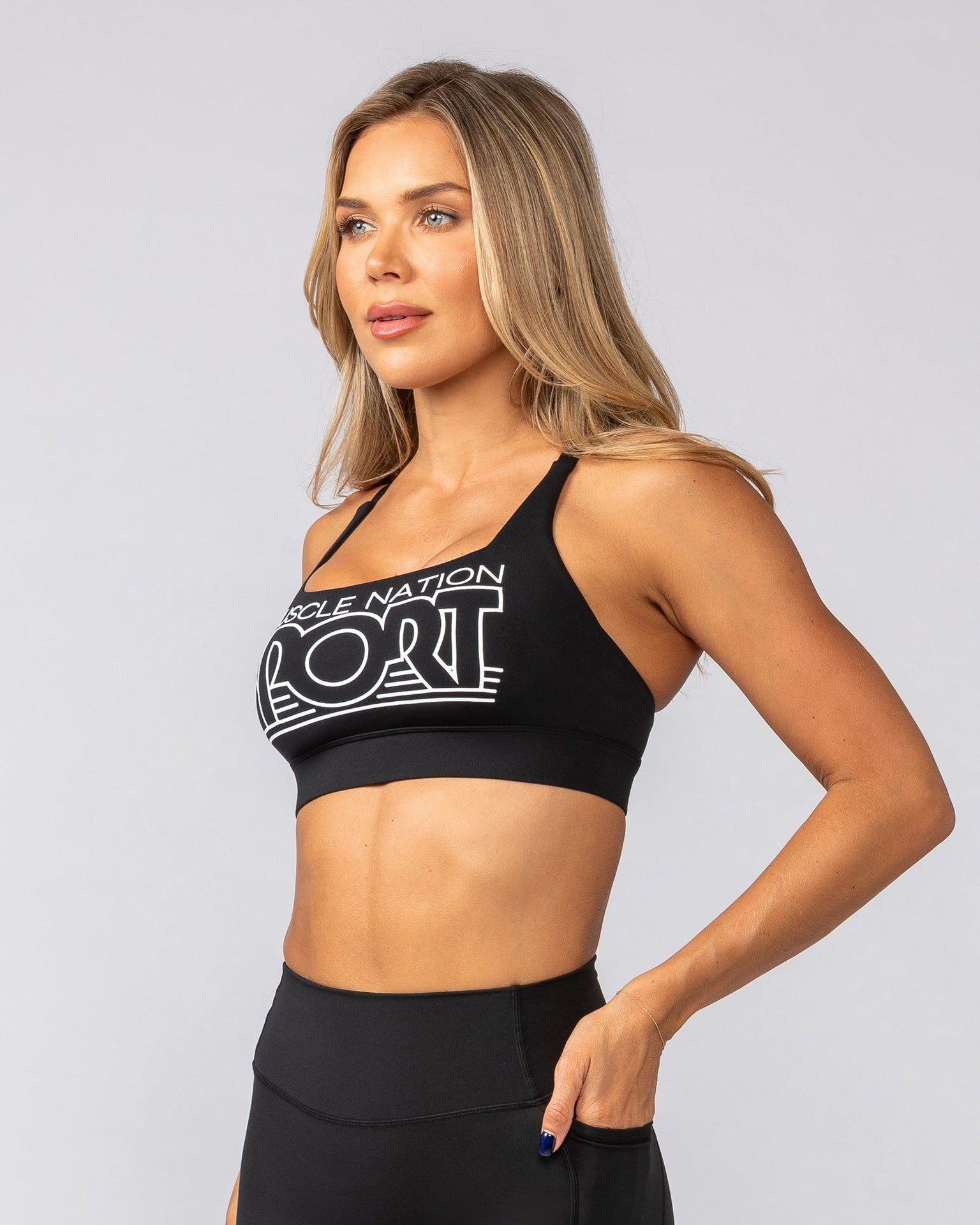 Athletics Bra - Black-Sports Bras-XXS-042531BLK-XXS-MNAPPRL42227-3-Muscle Nation