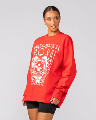 Athletics Oversized Pullover - Salsa-Jumpers & Hoodies-XXS-042541SLSA-XXS-MNAPPRL42278-2-Muscle Nation