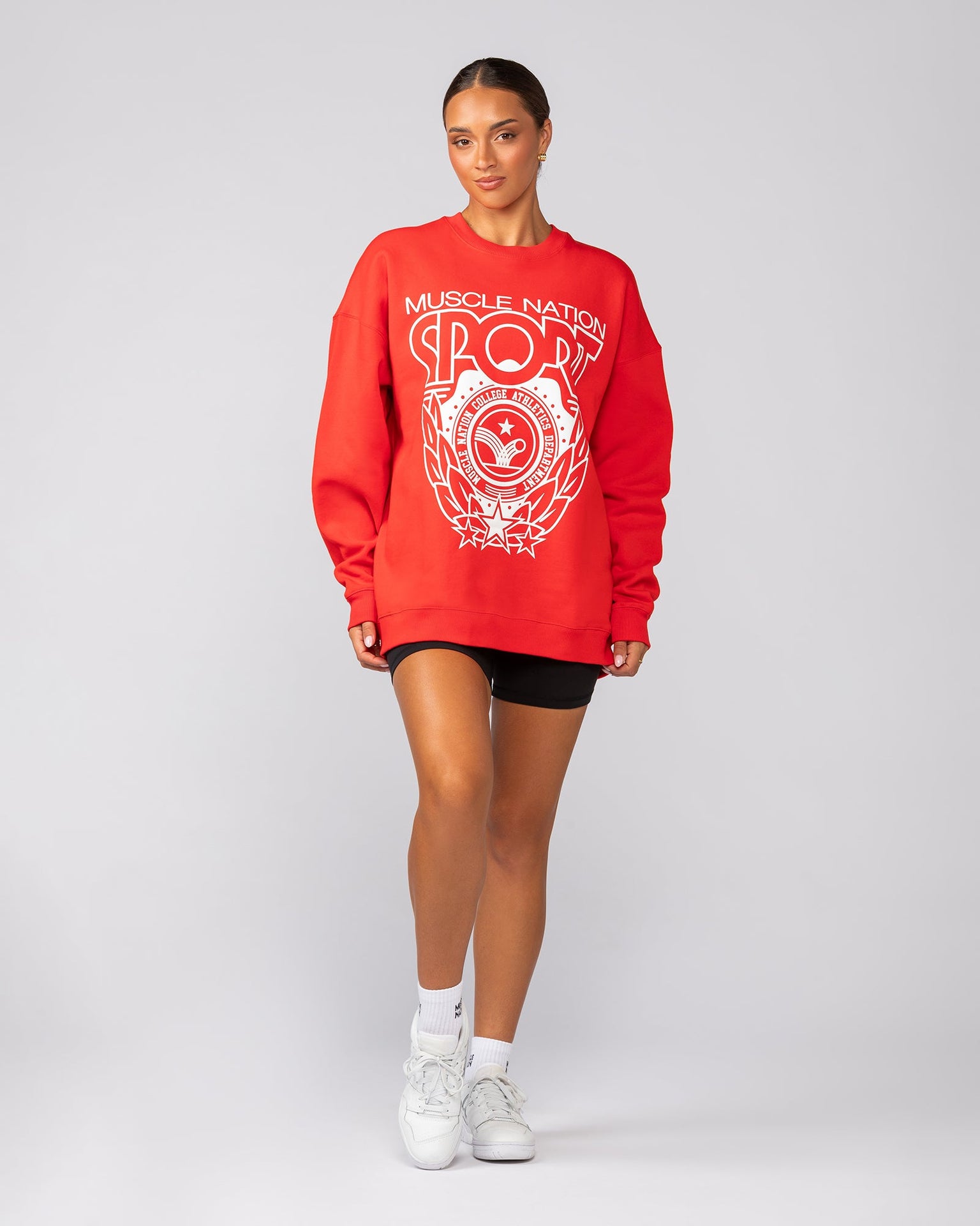 Athletics Oversized Pullover - Salsa-Jumpers & Hoodies-XXS-042541SLSA-XXS-MNAPPRL42278-5-Muscle Nation