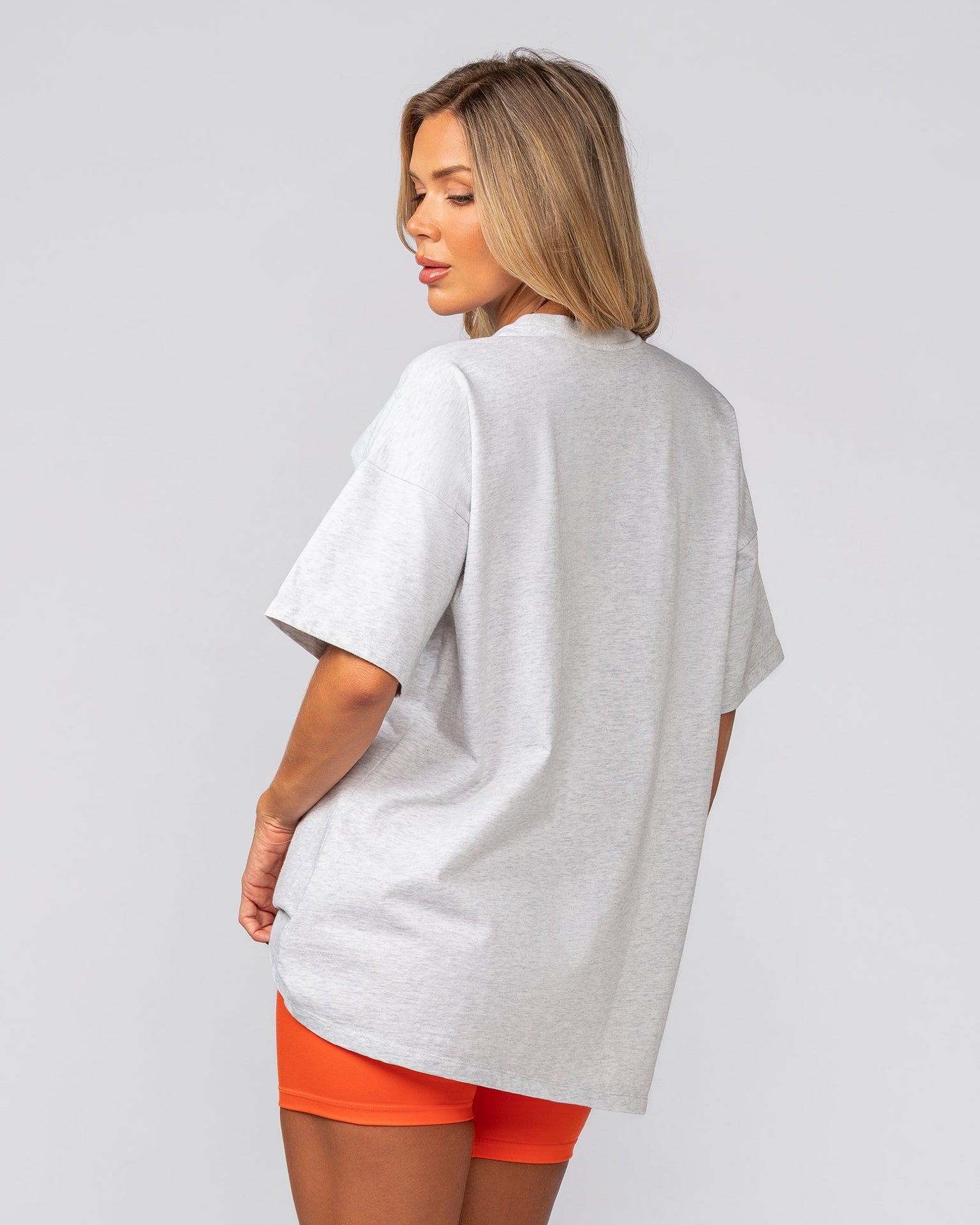 Athletics Oversized Tee - Snow Grey Marl-T-Shirts-XXS-022539SNGRYMR-XXS-MNAPPRL40795-4-Muscle Nation