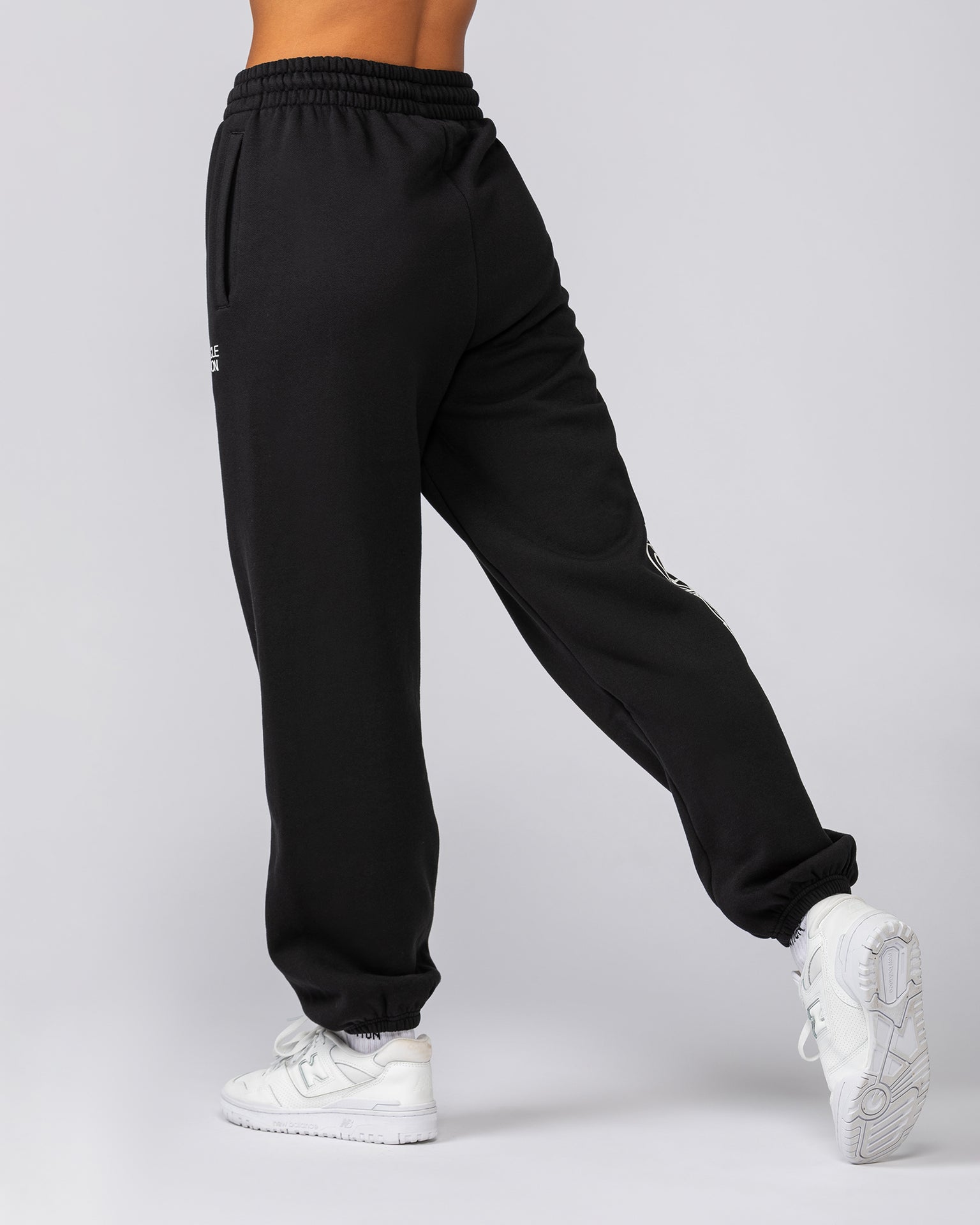 Athletics Slouchy Trackies - Black-Tracksuits-XXS-042544BLK-XXS-MNAPPRL42287-4-Muscle Nation