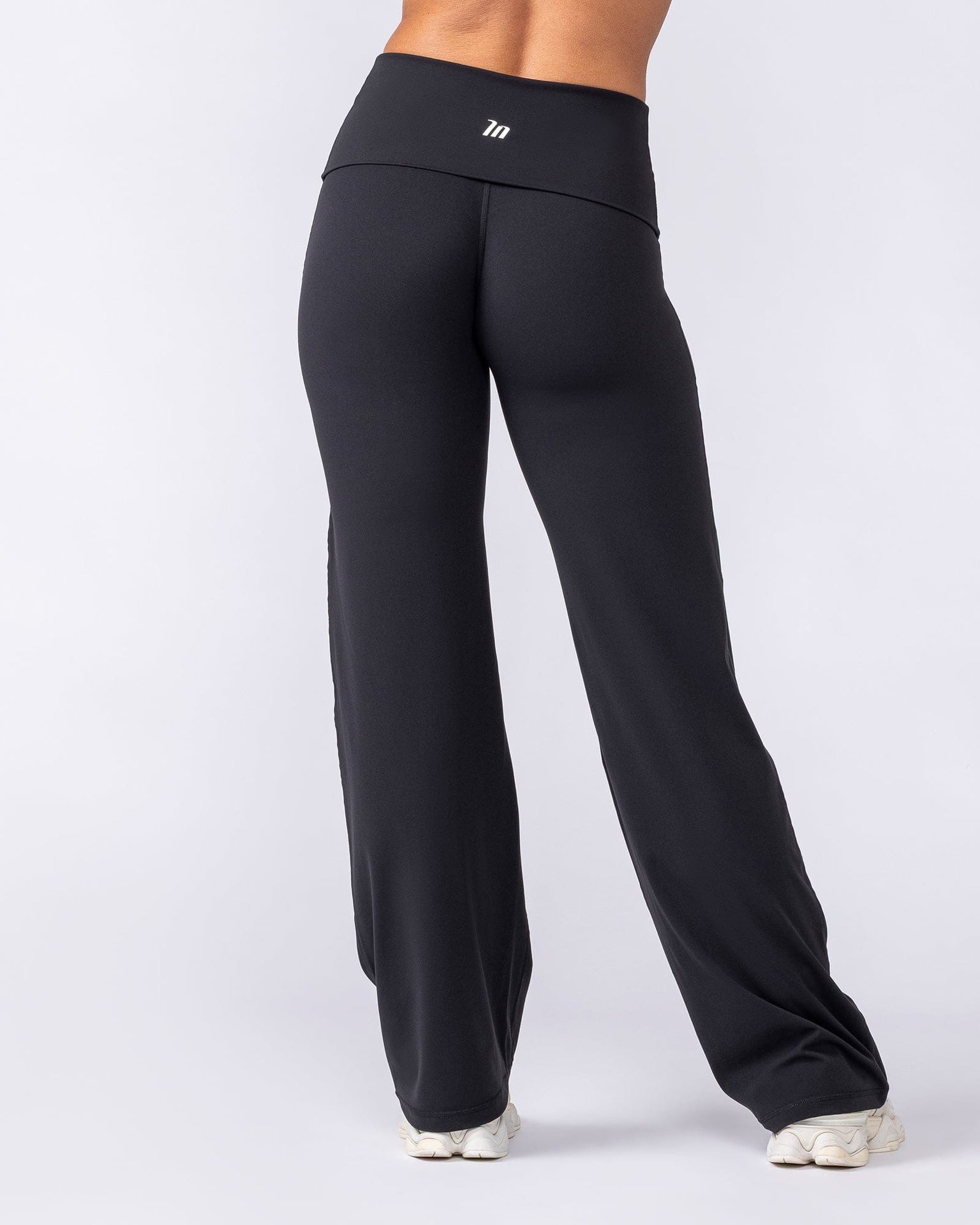 Aura Fold Over Straight Leg Leggings Regular - Black