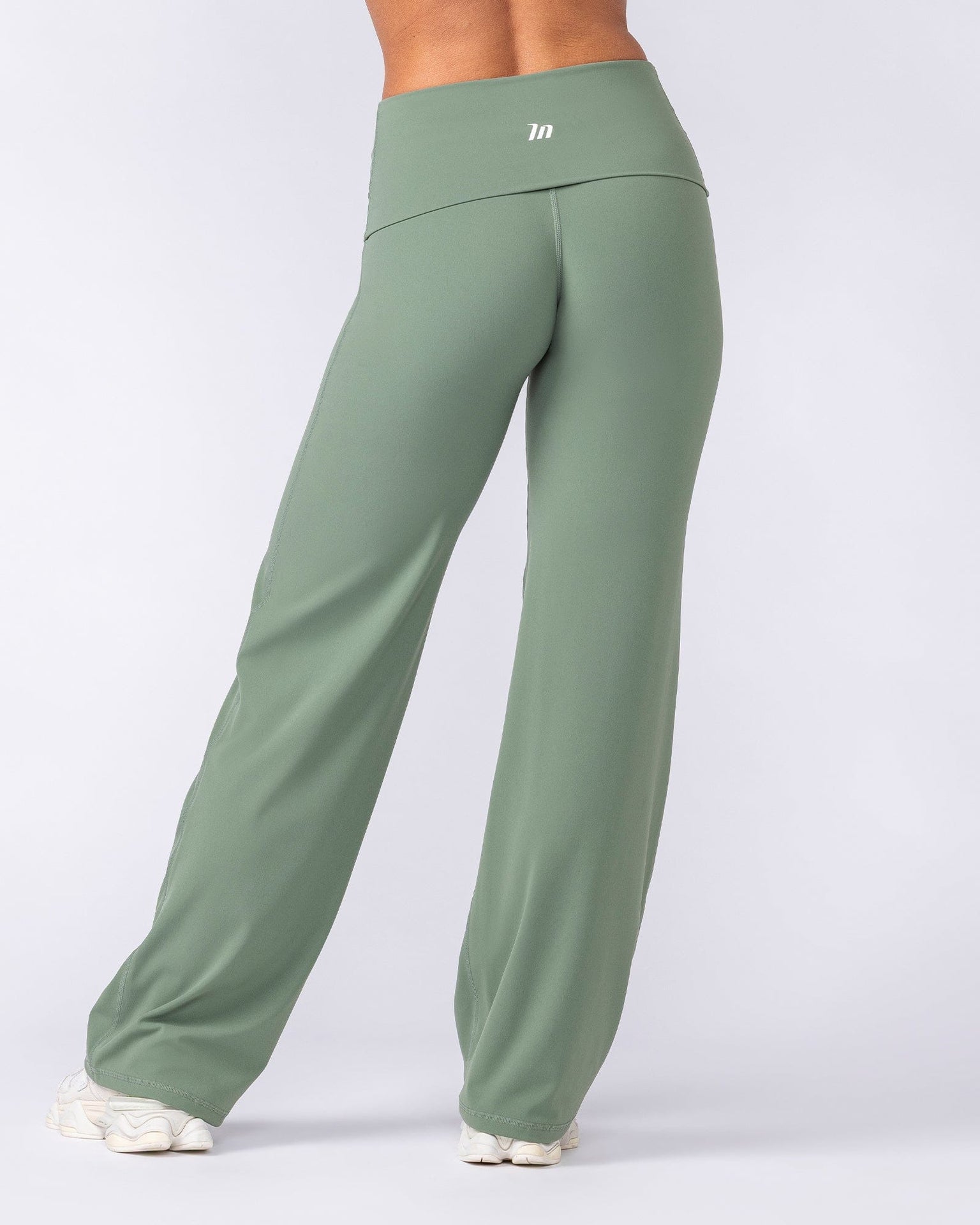Aura Fold Over Straight Leg Leggings Regular - Muted Khaki