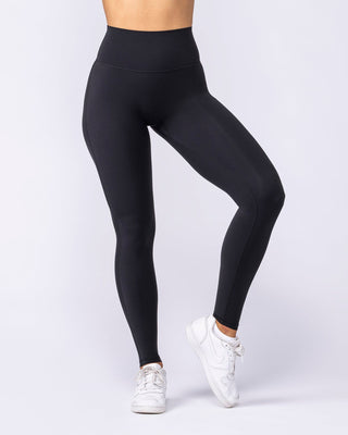 Aura Peachy High Invisible Scrunch Full Length Leggings - Black