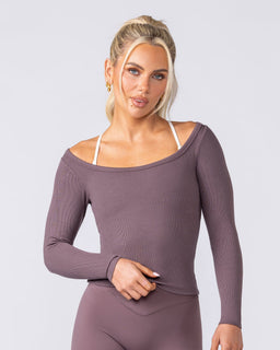 Balance Long Sleeve Rib Top - Umber