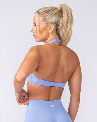 Bare Seamless Halter Bralette - Pale Cornflower Marl