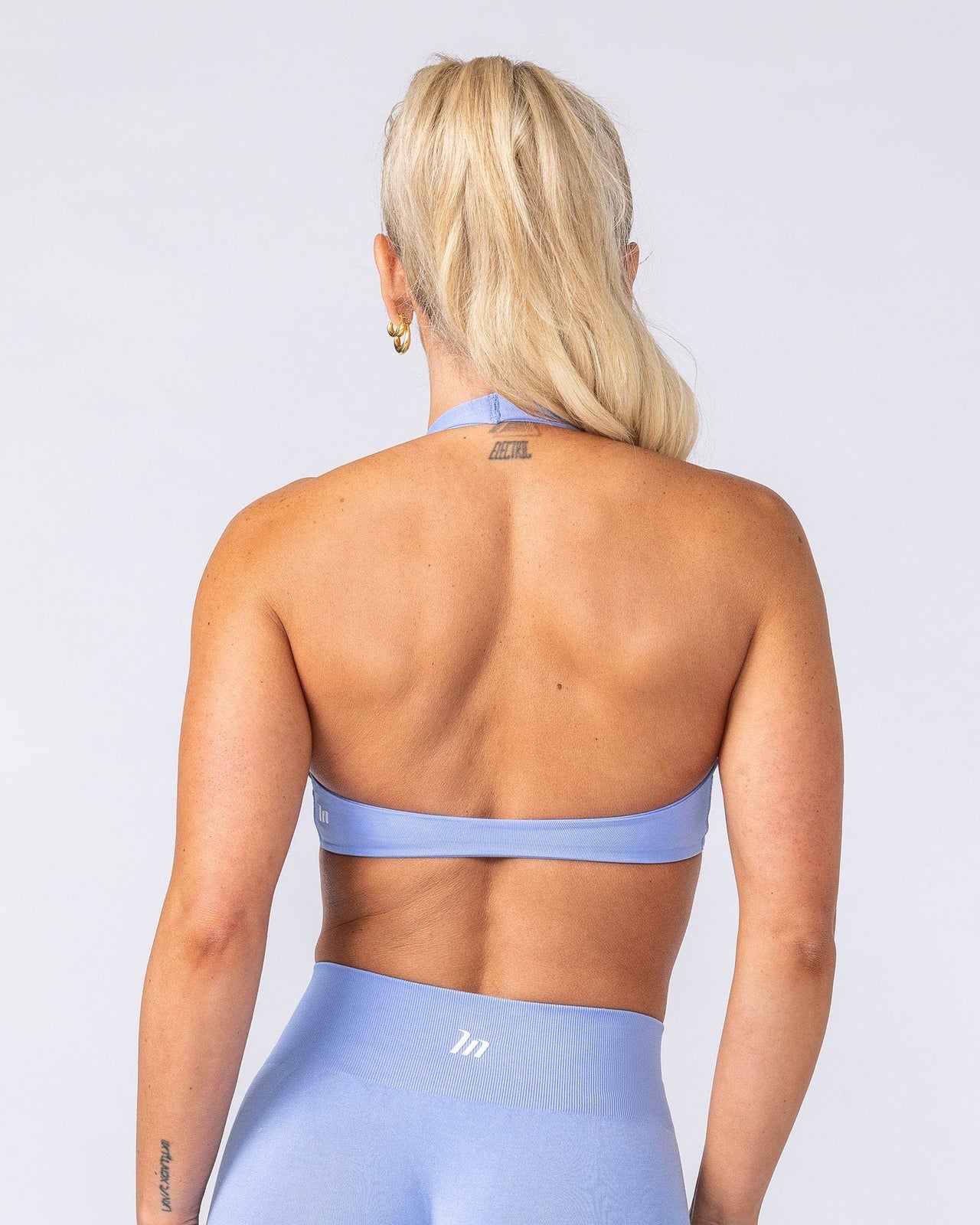 Bare Seamless Halter Bralette - Pale Cornflower Marl