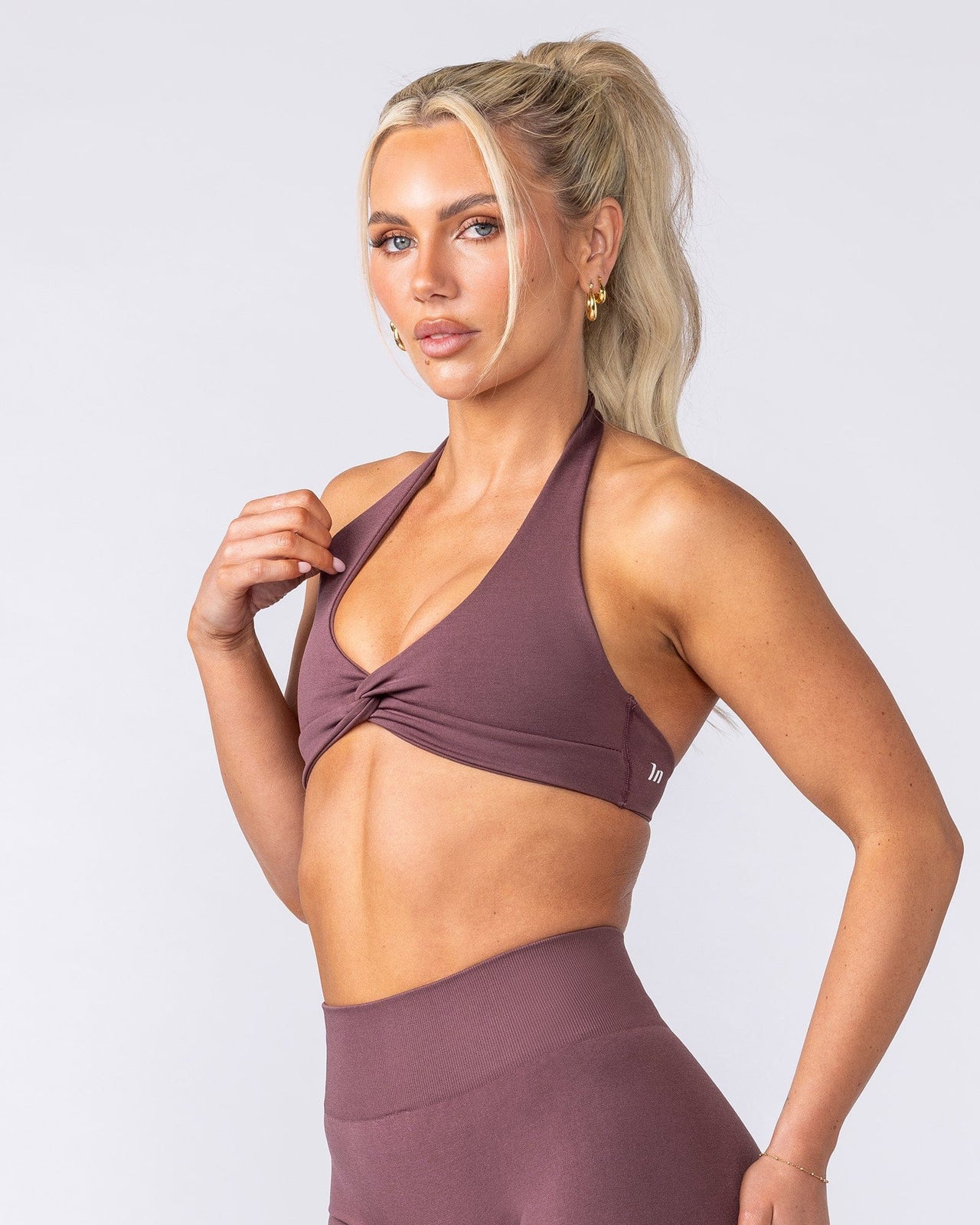 Bare Seamless Halter Bralette - Rocky Road Marl