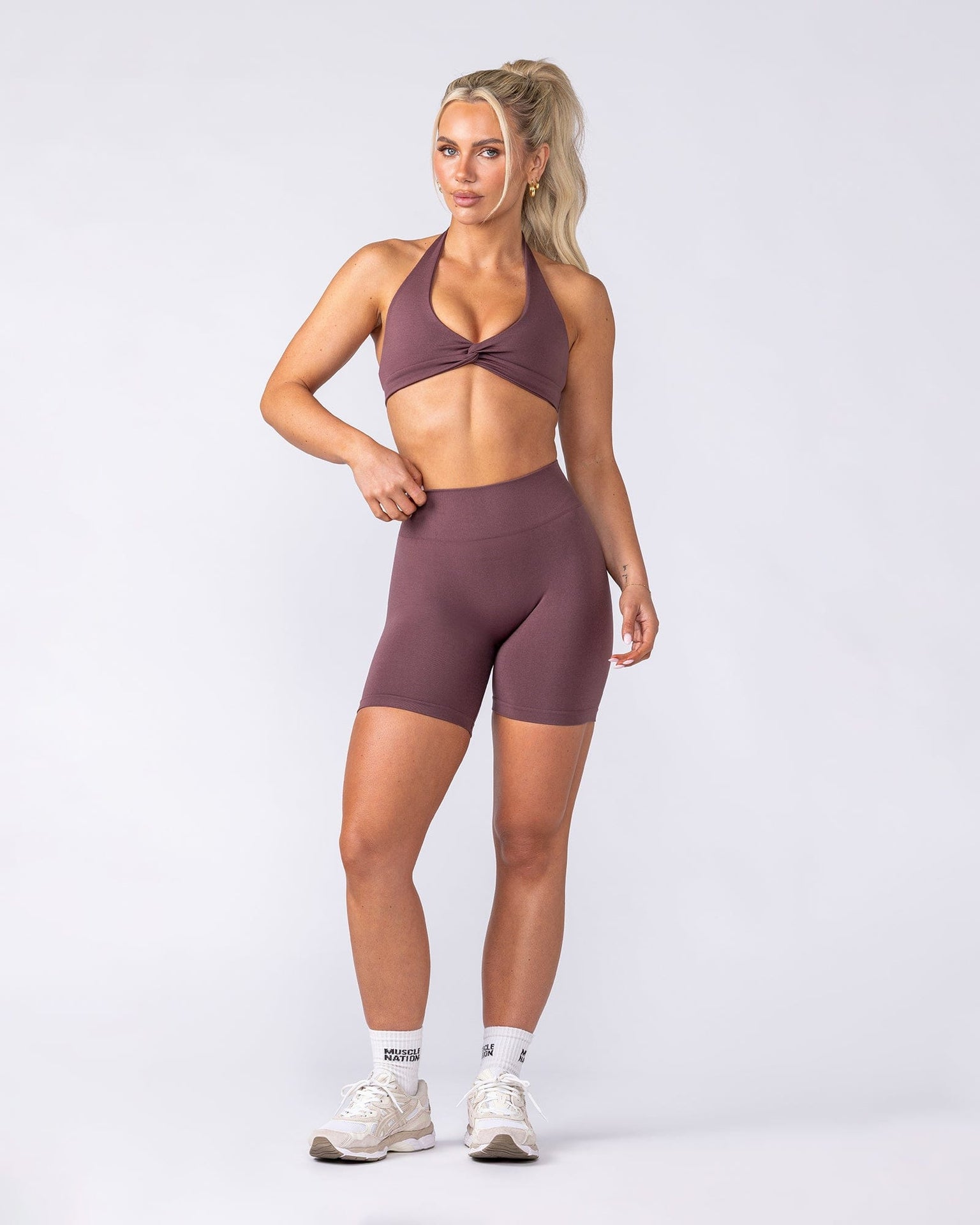 Bare Seamless Halter Bralette - Rocky Road Marl