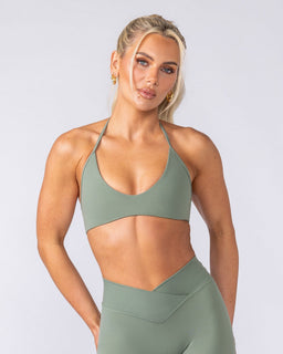 Base Halter Bralette - Muted Khaki