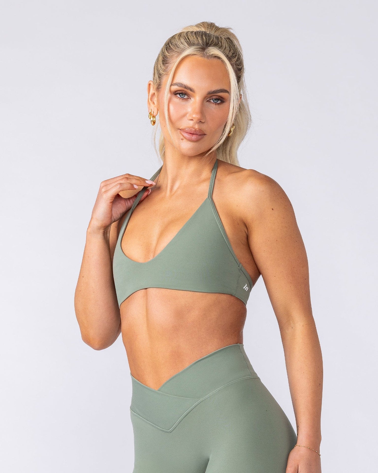Base Halter Bralette - Muted Khaki