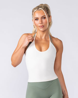 Base Halter Cropped Tank - Travertine