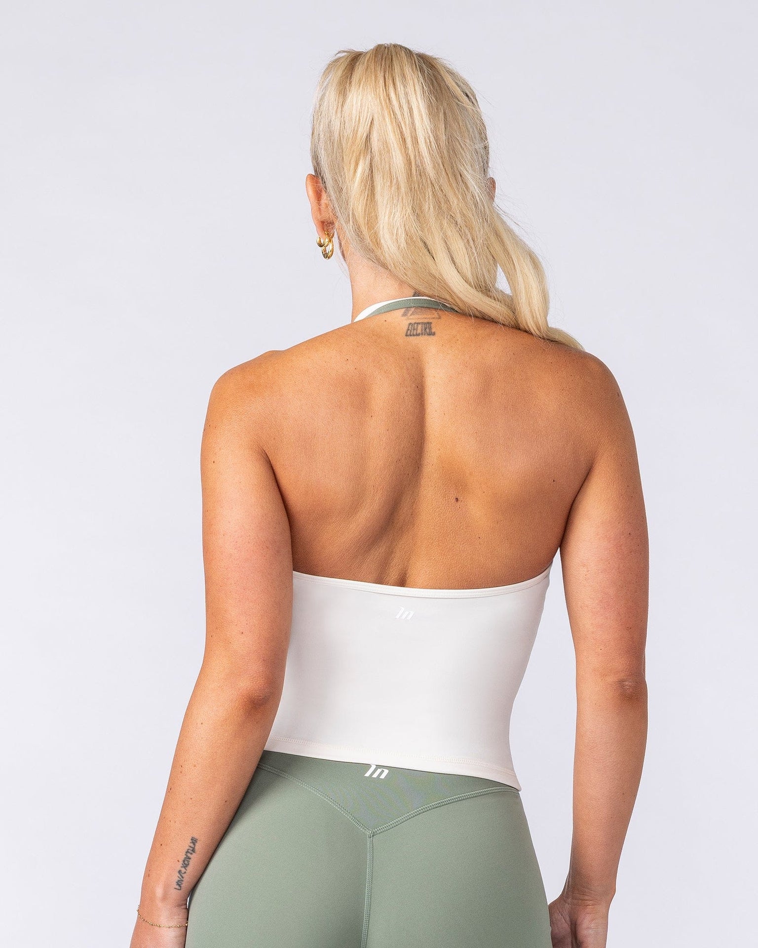 Base Halter Cropped Tank - Travertine