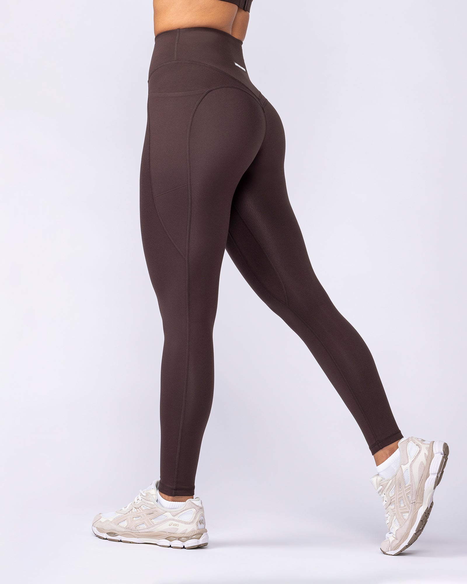 Booty Shaper Pocket Ankle Length Leggings - Cocoa