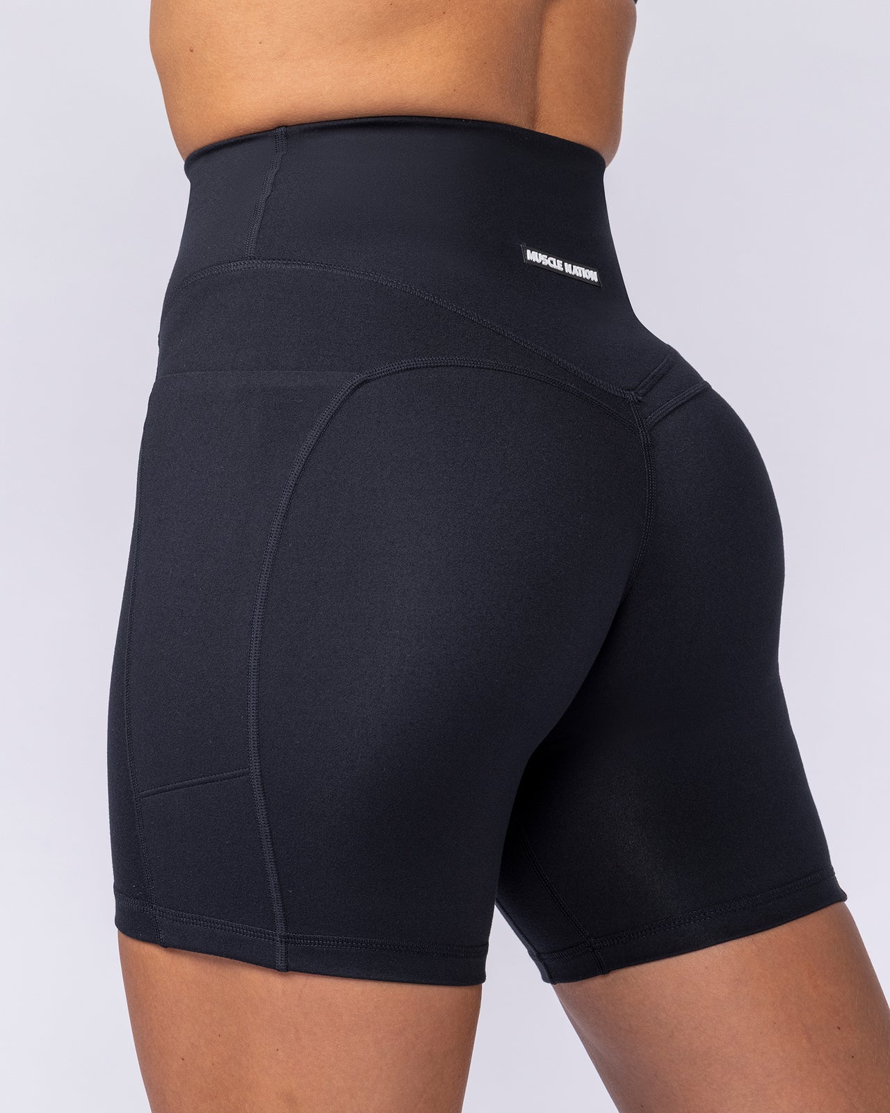 Booty Shaper Pocket Bike Shorts - Black