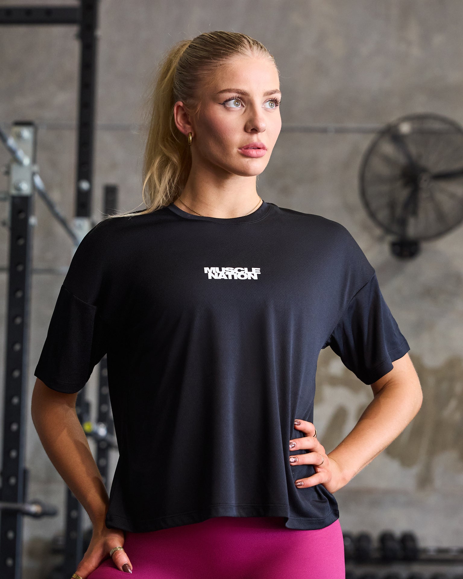 Boxy Training Tee - Black-T-Shirts-XXS-1125133BLK-XXS-MNAPPRL45120-1-Muscle Nation