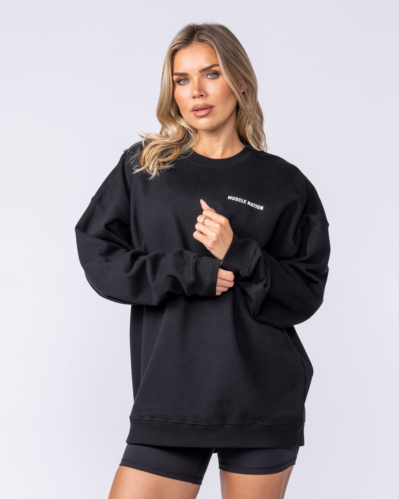 Bubble Oversized Pullover - Black