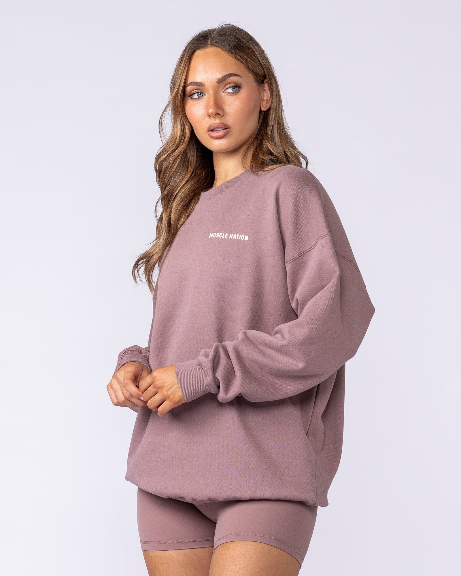 Bubble Oversized Pullover Mocha Berry | Women's Hoodie | Muscle Nation