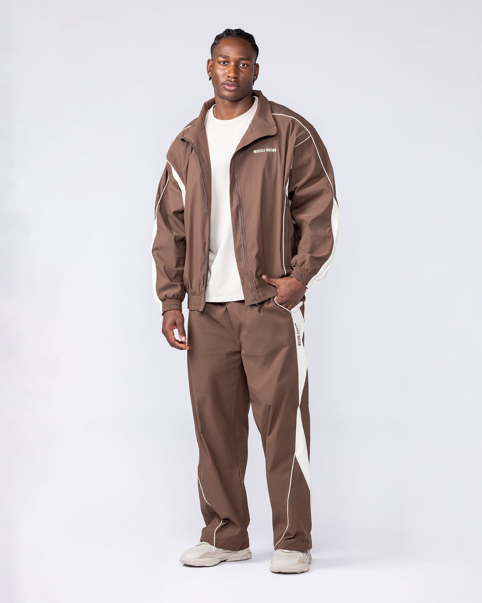 Command Windbreaker Pants - Brown | Muscle Nation