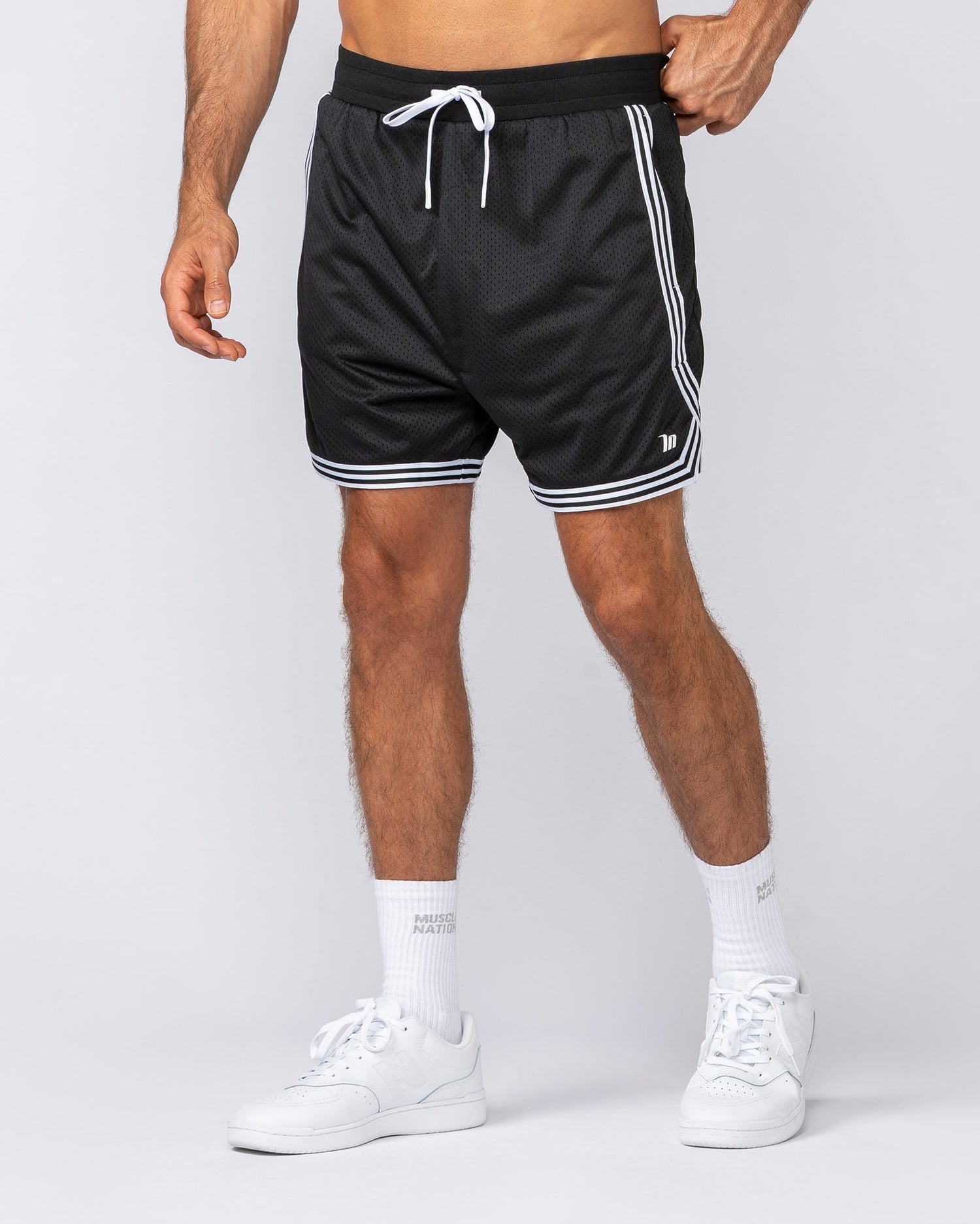 Courtside Basketball 5" Shorts Black - Muscle Nation men's basketball shorts