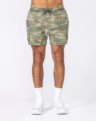 Daily Cargo 5" Shorts Washed Camo - Muscle Nation men's gym shorts, view 2