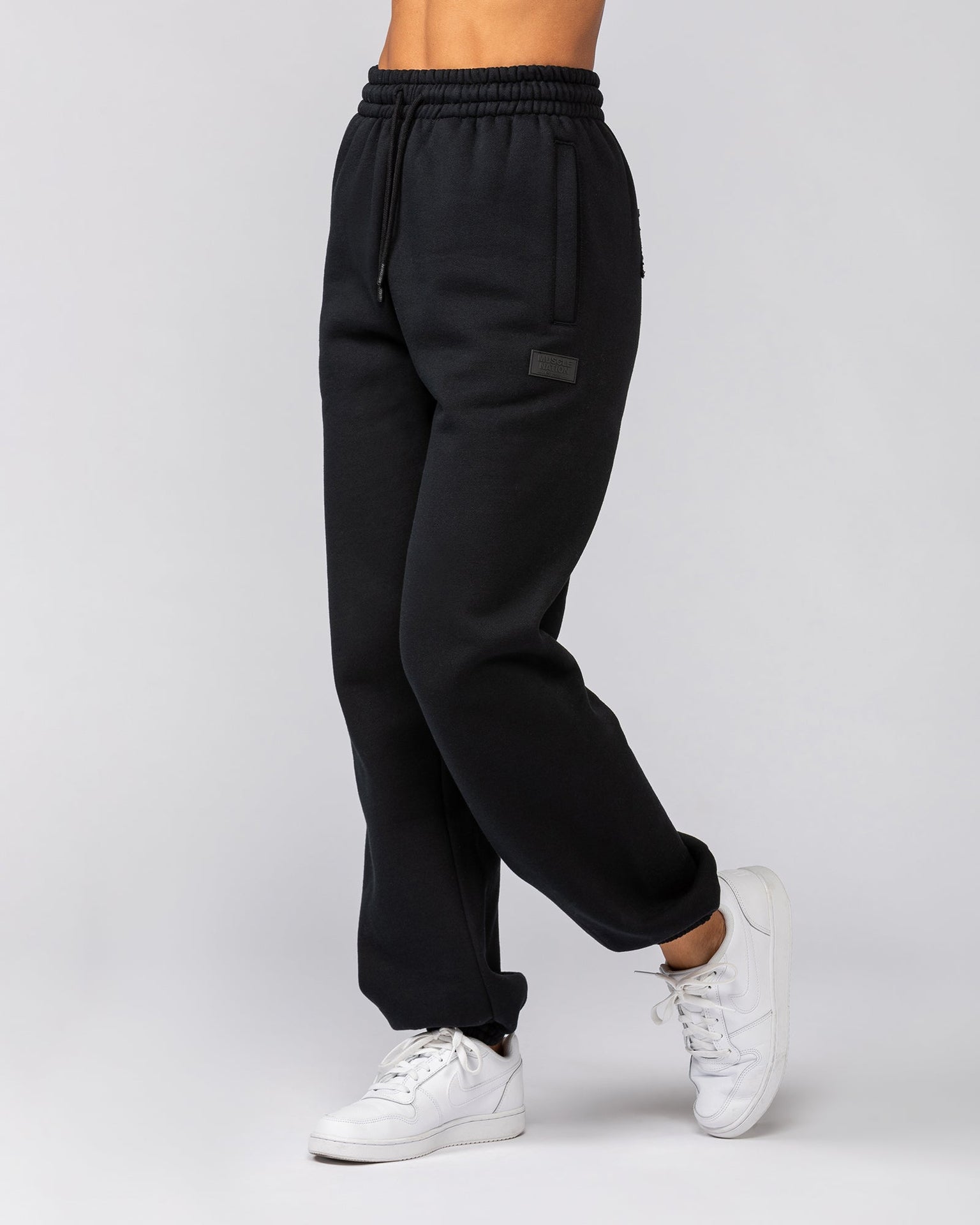 Downtime Slouchy Trackies - Black-Tracksuits-XXS-022530BLK-XXS-MNAPPRL42218-4-Muscle Nation