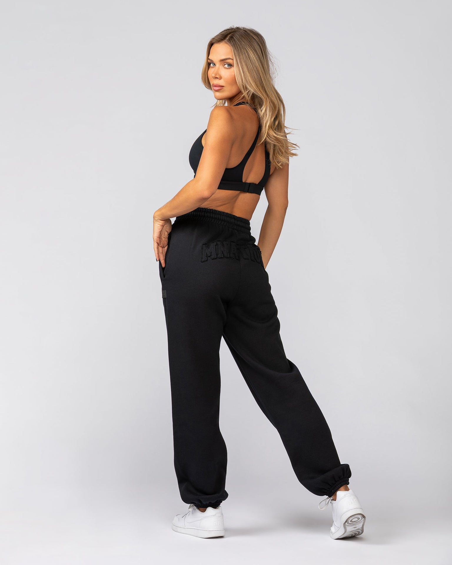 Downtime Slouchy Trackies - Black-Tracksuits-XXS-022530BLK-XXS-MNAPPRL42218-6-Muscle Nation