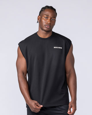 Essential Boxy Muscle Tank - Black