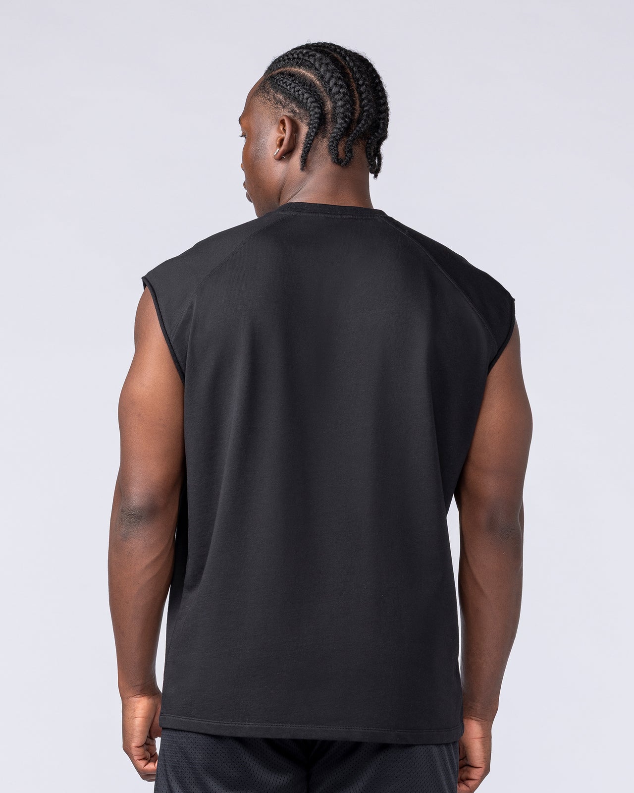 Essential Boxy Muscle Tank Black - Muscle Nation men's muscle tank, view 4