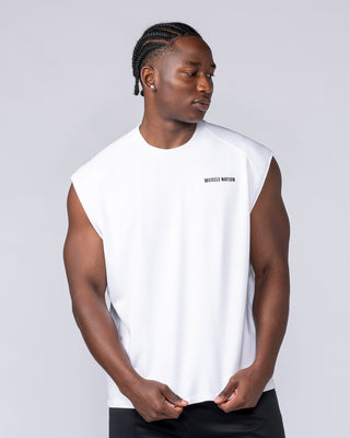 Essential Boxy Muscle Tank - White