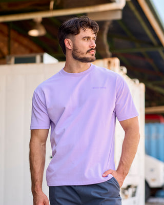 Essential Regular Fit Tee - Lavender-T-Shirts-S-1125184LAV-S-MNAPPRL47383-1-Muscle Nation