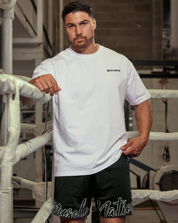 Essential Regular Fit Tee in White - Muscle Nation men's gym tee