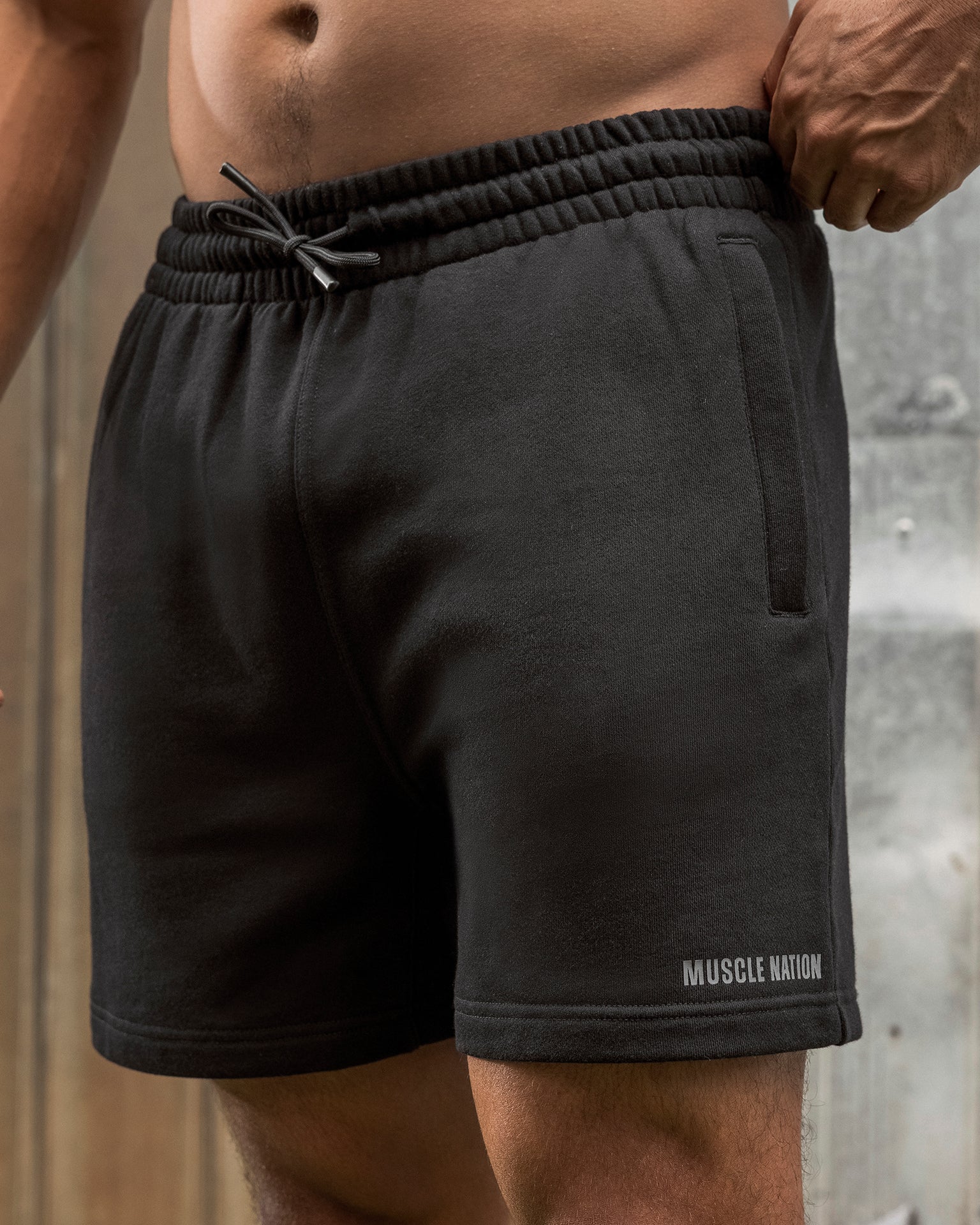 Essential Sweat 5" Shorts - Black-Shorts-S-042643BLK-S-MNAPPRL50476-1-Muscle Nation