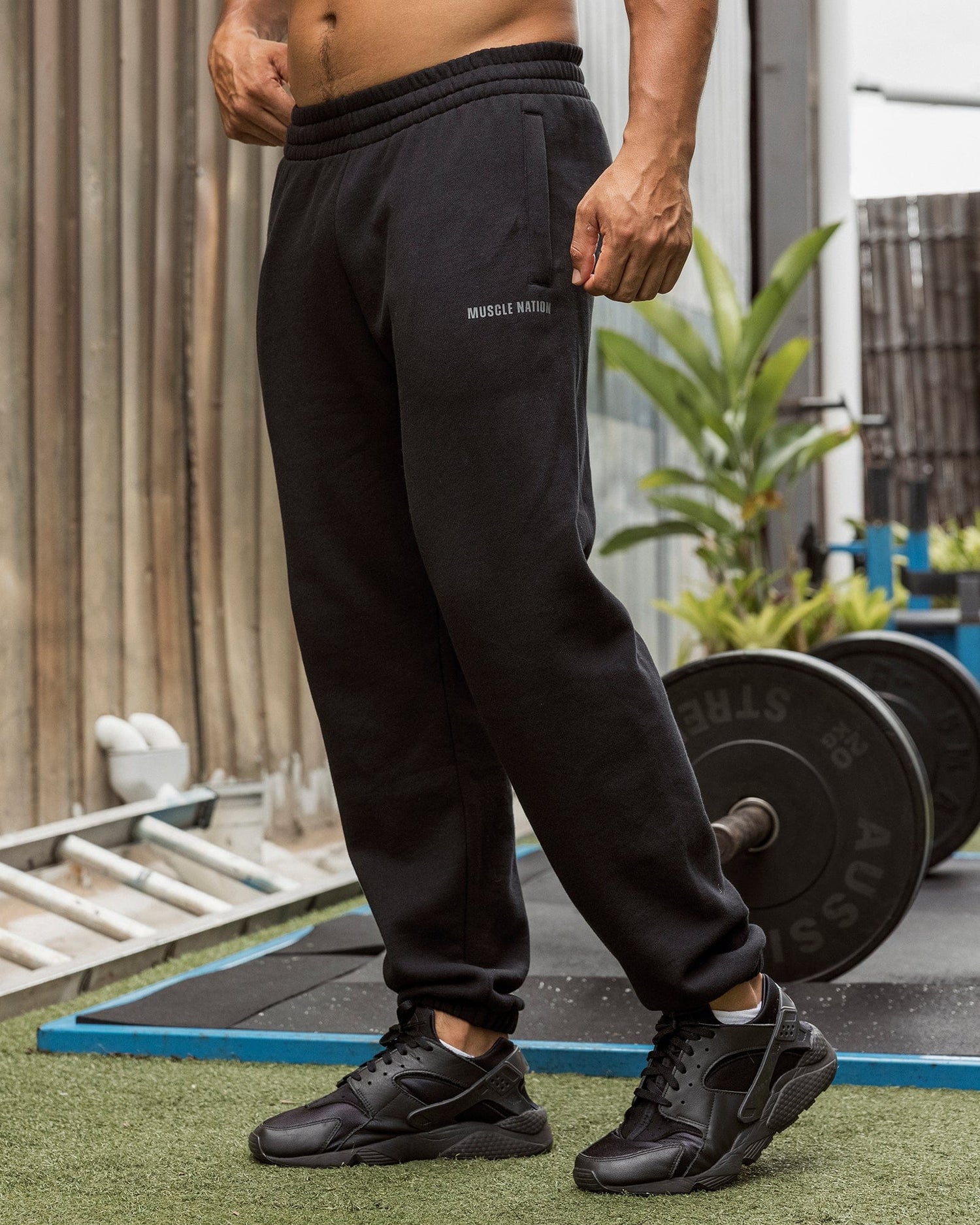 Essential Trackies Black - Muscle Nation men's trackpants