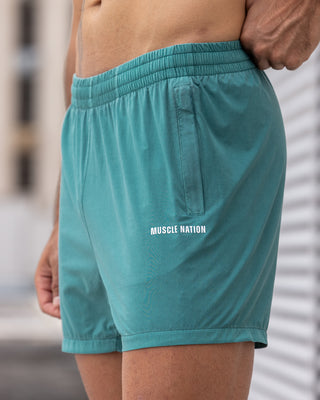 Essential Vintage 3.5" Active Shorts - Washed Leaf-Shorts-S-032639WLEAF-S-MNAPPRL49640-1-Muscle Nation