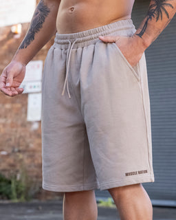 Essential Wide Sweat 9" Shorts in Sandstorm