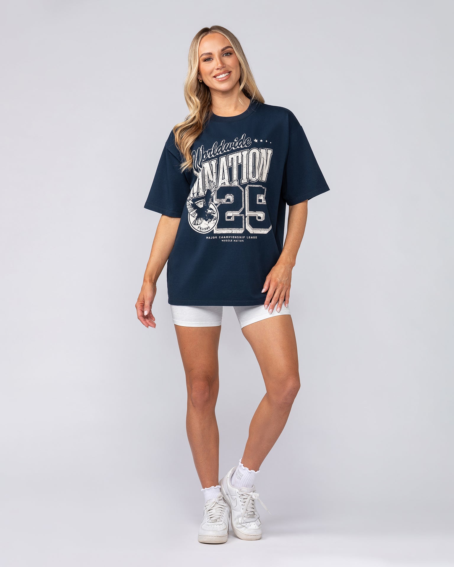 Falcon Regular Fit Tee - Navy-T-Shirts-S-082531NAVY-S-MNAPPRL43886-7-Muscle Nation