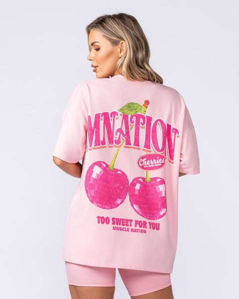 Fresh And Juicy Oversized Tee Petal Pink | Muscle Nation