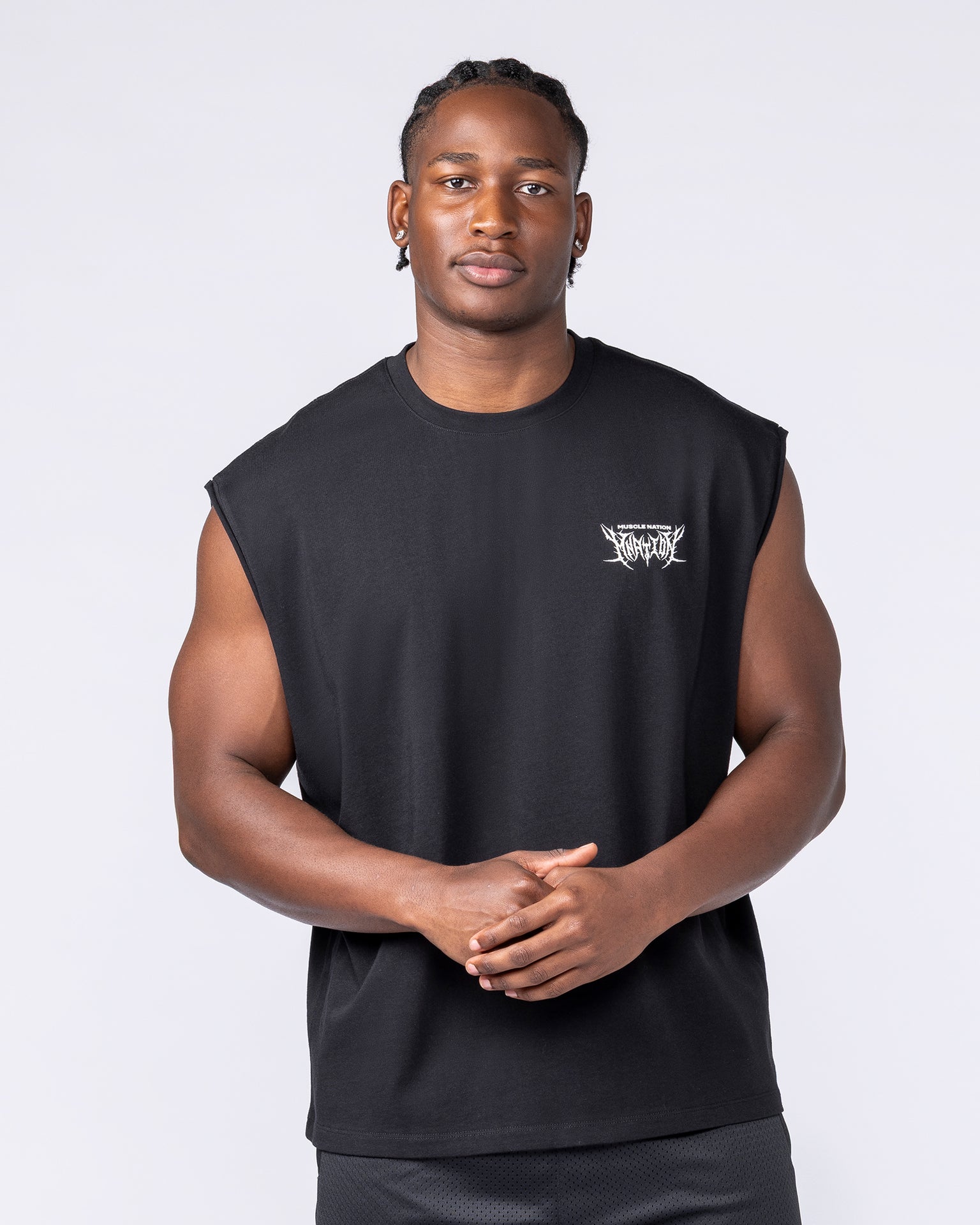 Gothic Boxy Muscle Tank - Black